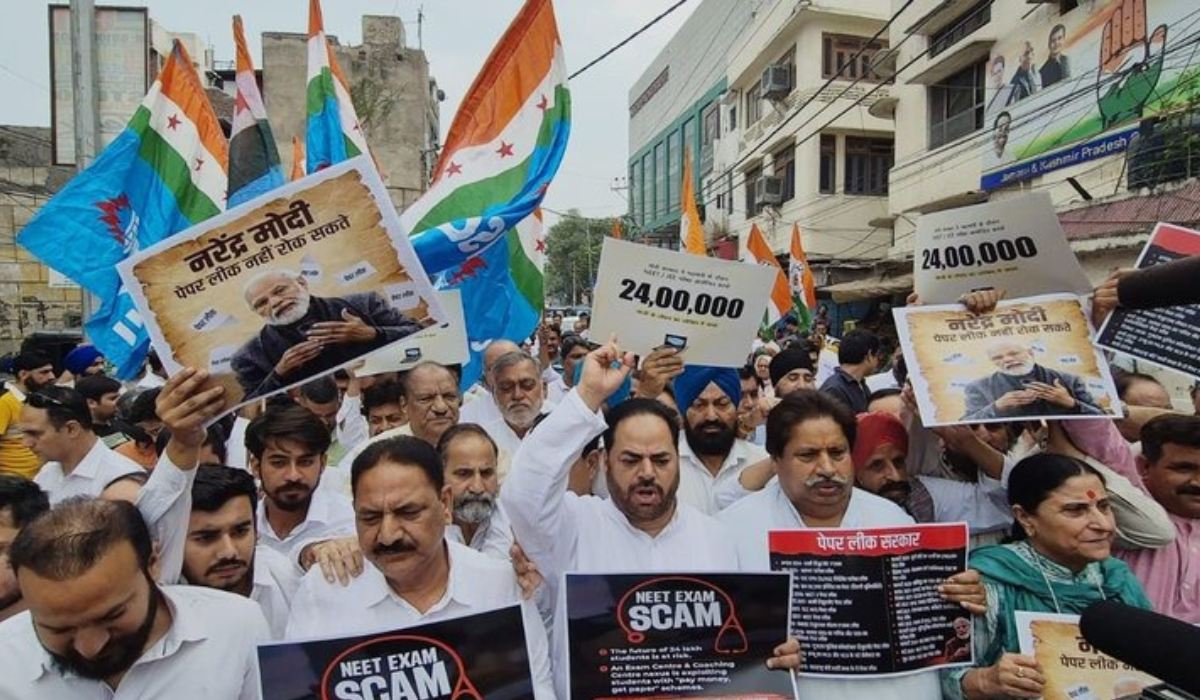 Congress protestors in the state of Jammu and Kashmir